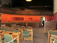 Oslo rådhus, bystyresalen. Foto: Stig Rune Pedersen