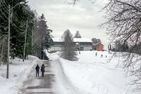 Vintermotiv fra Fredrikshaldske Kongevei ved Østre Greverud gård. Foto: Leif-Harald Ruud