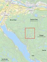 Området rundt Espertjenn. Oversiktskart 1:100.000