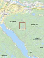 Området rundt Dritartjenn. Oversiktskart 1:100.000