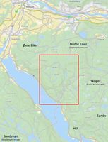 Vestre del av Tryterudvassdraget med Seterbekken. Oversiktskart 1:100.000