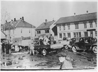 Panikkdagen 1940 på Torget Lillestrøm.