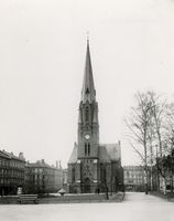 Kirka i første halvdel av 1900-tallet. Foto: C. Christensen Thomhav