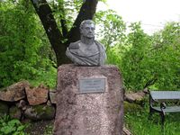 Byste av Peder Anker ved Peder Ankers plass. Foto: Stig Rune Pedersen