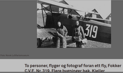 Per_Carlson_og_Hans_Hauge foran en Fokker CVF 319 før krigen.