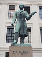 Stinius Fredriksens statue av P.A. Munch ved Universitetsplassen i Oslo (1933). Foto: Stig Rune Pedersen