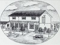 Tegning av tretøffelfabrikken, ca. 1932.