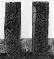 Portalplankene frå Veum stavkyrkje. Kjelde:Oldsaksamlinga