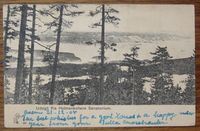 Postkort fra 1904 med utsikt fra Holmenkollens Sanatorium.
