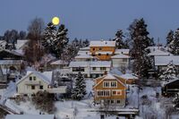 Bebyggelse i Toppåsens østskråning. Foto: Leif-Harald Ruud