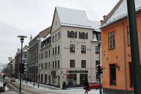 Oster bodde i Rådhusgata 28. Foto: Chris Nyborg (2013).