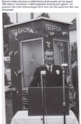 Røa feirer telefonkiosk 1961. Formannen John Giæver i Telefonsøkendes Forening talte.