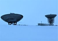 EISCAT-radaren på Svalbard. Foto: Lars Egil Sørsdal