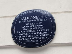 Radionette blå plakett Bygdøy allé 67.jpg