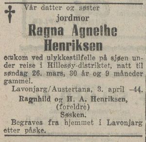 Ragna Agnethe Henriksen dødsannonse.JPG