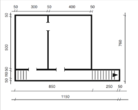 Bunker fra 1943, beliggende i hagen til Riistoppen 4, 2007 Kjeller. Riis bunkers oppmålt 2021. Tegning ved Per Høstland og Steinar Bunæs.
