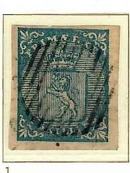 Norges første frimerke: Riksvåpen I - 1855.