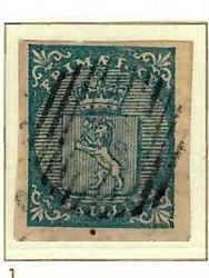 Norges første frimerke: Riksvåpen I - 1855.