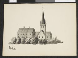 Tegning av Andreas Wulfsberg Grøtting, 1842.