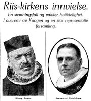 Faksimile fra Aftenposten 13. juni 1932 om innvielsen av Ris kirke.