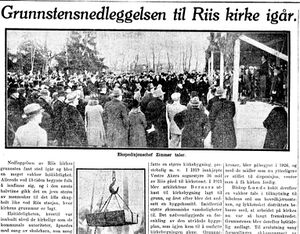 Ris kirke faksimile Aftenposten 1928.JPG