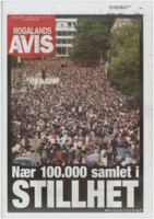 Faksimile av Rogalands Avis' forside 26. juli 2011.