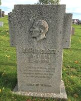 Relieff av forfatteren Ronald Fangen på hans grav på Ringsaker kirkegård. Foto: Elin Olsen