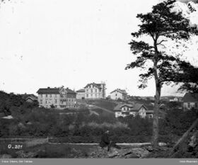 Nr. 1: Galterudhaugen, til venstre for midten. Foto: Ole Tobias Olsen/Oslo Museum (1863-1883).