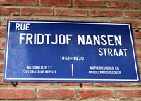 I bydelen Anderlecht i Brussel finner vi Rue Fridtjof Nansen/Fridtjof Nansen Straat. Foto: Stig Rune Pedersen (2024)