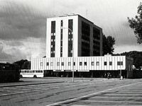 Den nye Rutebilstasjonen i Sandefjord i all sin prakt 1966.