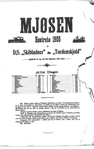 Rutetabell Skibladner Tordenskjold 1905.jpg