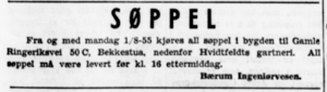 Søppel, Bekkestua 1955.PNG