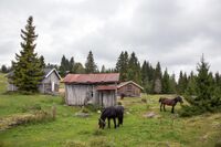 På Sørsetra hadde hele 13 gårdsbruk seterdrift. I 1946 kjøpte imidlertid Skiforeningen stedet, og Sørsetra har vært et populært serveringssted for markabrukere siden 1954. Foto: Leif-Harald Ruud (2015).