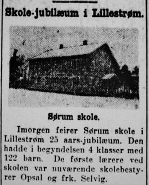 Sørum skole Lillestrøm Aftenposten 1927.JPG