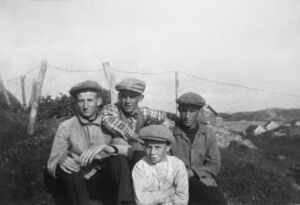 Frå venstre Sigvald (16e), Malvin Tetlie (15ea), Gerhard (16f, framme), Godfred (16c).