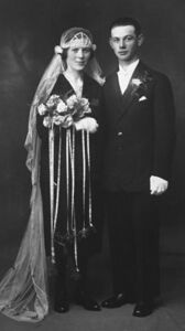 Brurebilde Ingeborg og Hilmar Stuberg 6. september 1929.