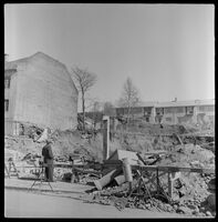 Tomta til Gundersen-gården, Storgata 51 rett etter at gården var revet i 1956.