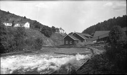 Samløpet mellom Gyteelva og Bolvikelva. Foto: Joakim M.J. Wik /NVE (1935).
