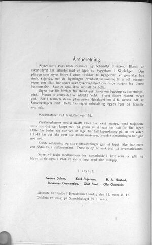 Sandvollan S-lag Årsberetning og regnskap 1943 b.jpg