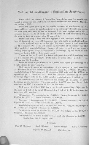 Sandvollan S-lag Årsberetning og regnskap 1946 c a.jpg