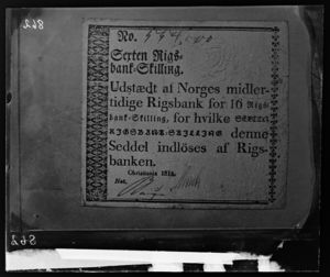 Seksten Riksbank-Skilling, midlertidig, 1814 - NB bldsa OTO0862 A.jpg