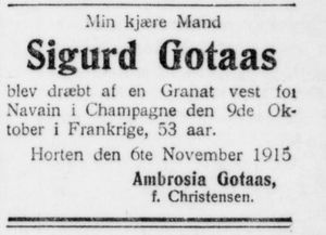 Sigurd Gotaas dødsannonse 1915.JPG