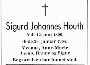 Sigurd Johannes Houth dødsannonse 1984.jpg