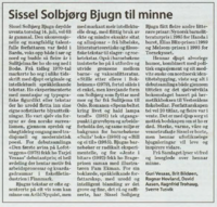 2. Sissel Solbjørg Bjugn Nekrolog av Guri Vesaas m.fl. Dagsavisen, 21.07.2011, s. 41.PNG