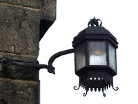 Sjømannsskolen: lampe ved det sørøstre hjørnet. Foto: Stig Rune Pedersen