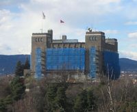 Sjømannsskolen våren 2013: oppussing og ombyggning for nye Kongshavn videregående skole. Foto: Stig Rune Pedersen