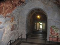 Sjømannsskolen: Inngangshall med fresker av Per Krohg. Foto: Stig Rune Pedersen