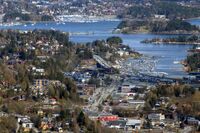 Billingstad sett fra Skaugumåsen. Foto: Leif-Harald Ruud (2021).