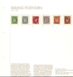 Skillingsfrimerker_Posthorn_1872-75 i verdiene 1-2-3-4-6-7 Skilling.