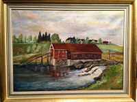 Maleriet "Skjærvasaga av Fredrik Madsen 1937" er utlånt til Laakehuset på Stalsberg Bo- og Behandlingshjem.